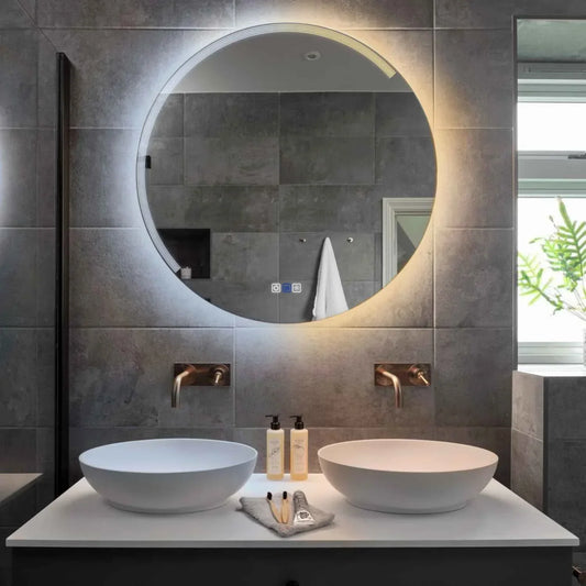 Oglinda LED Rotunda, Touch LED, Dimare, Dezaburire, LED Reglabil 3000K-6000K - Gama Edge Model 5