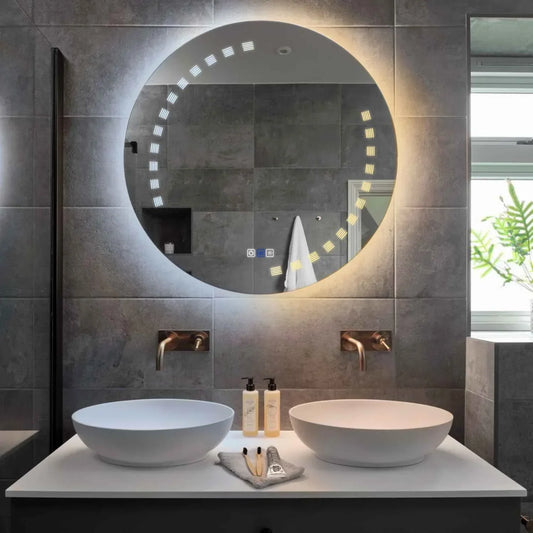 Oglinda LED Rotunda, Touch LED, Dimare, Dezaburire, LED Reglabil 3000K-6000K - Gama Minimal Model 6
