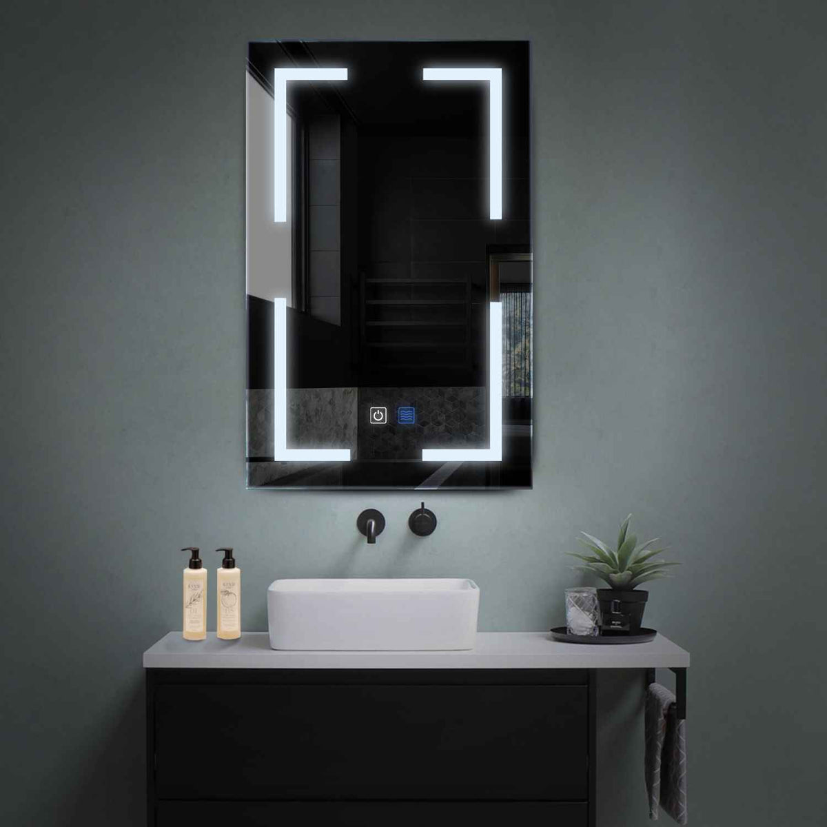 Oglinda LED Verticala, Touch LED, Dimare, Dezaburire, LED 6000K Rece - Gama Salono Model 2