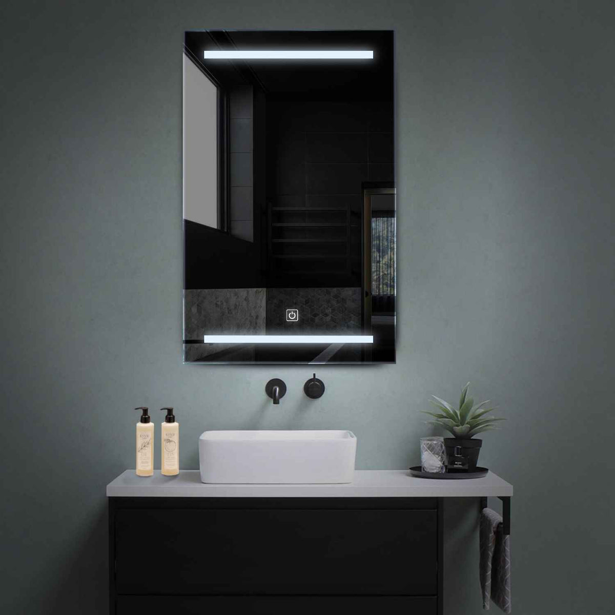 Oglinda LED Verticala, Touch LED, Dimare, LED 6000K Rece - Gama Salono Model 4