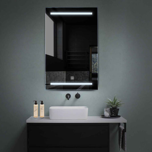 Oglinda LED verticala cu lumina LED rece Gama Salono Model 4 cu buton touch - Reyze