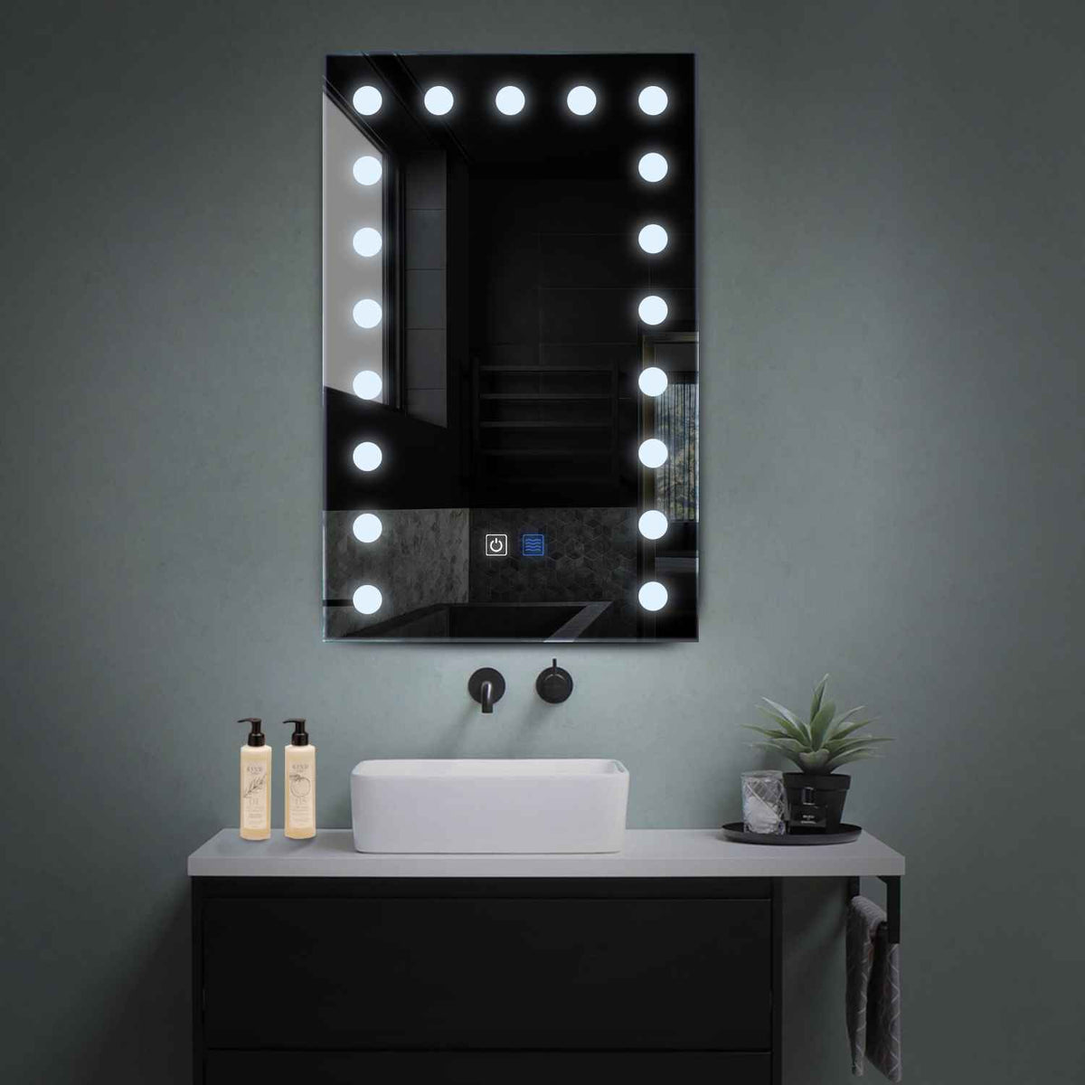 Oglinda LED Verticala, Touch LED, Dimare, Dezaburire, LED 6000K Rece - Gama Salono Model 6