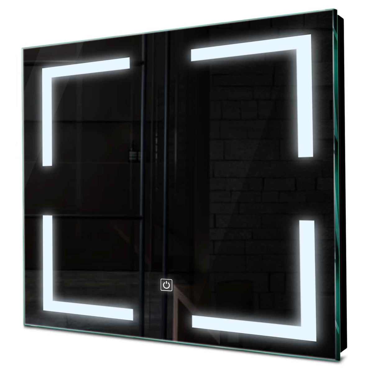 Oglinda LED patrata cu lumina LED rece Gama Salono Model 2 cu buton touch - Reyze