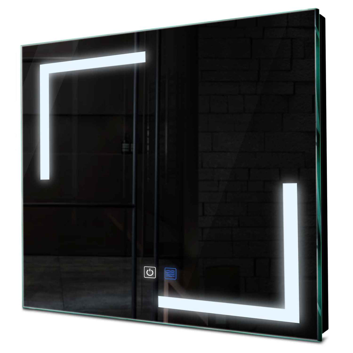 Oglinda LED patrata cu lumina LED rece Gama Salono Model 3 cu butoane touch si dezaburire - Reyze
