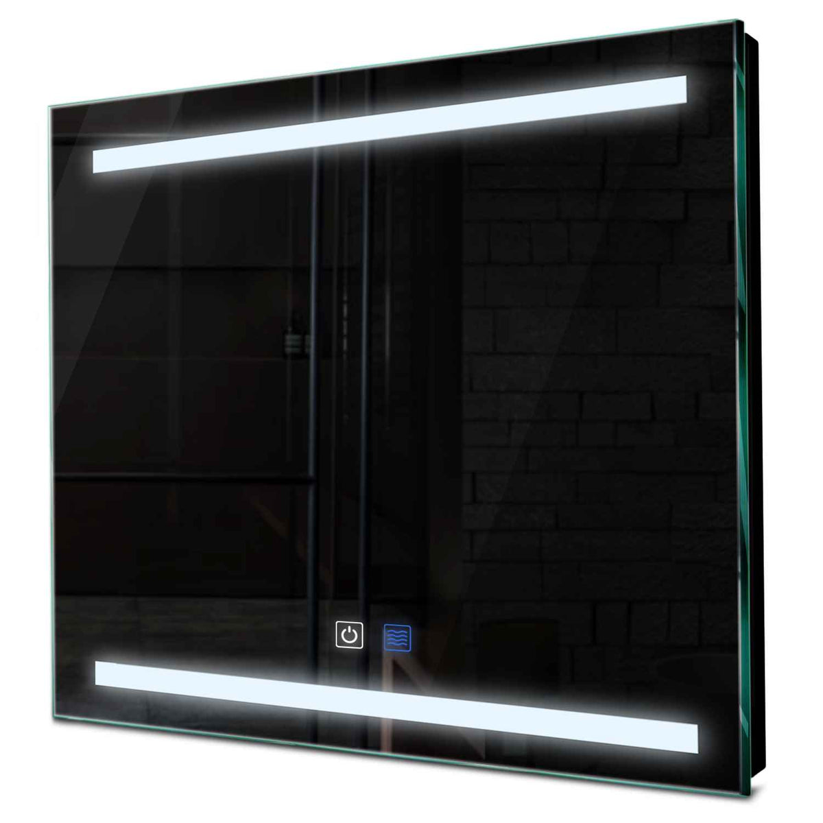 Oglinda LED patrata cu lumina LED rece Gama Salono Model 4 cu butoane touch si dezaburire - Reyze