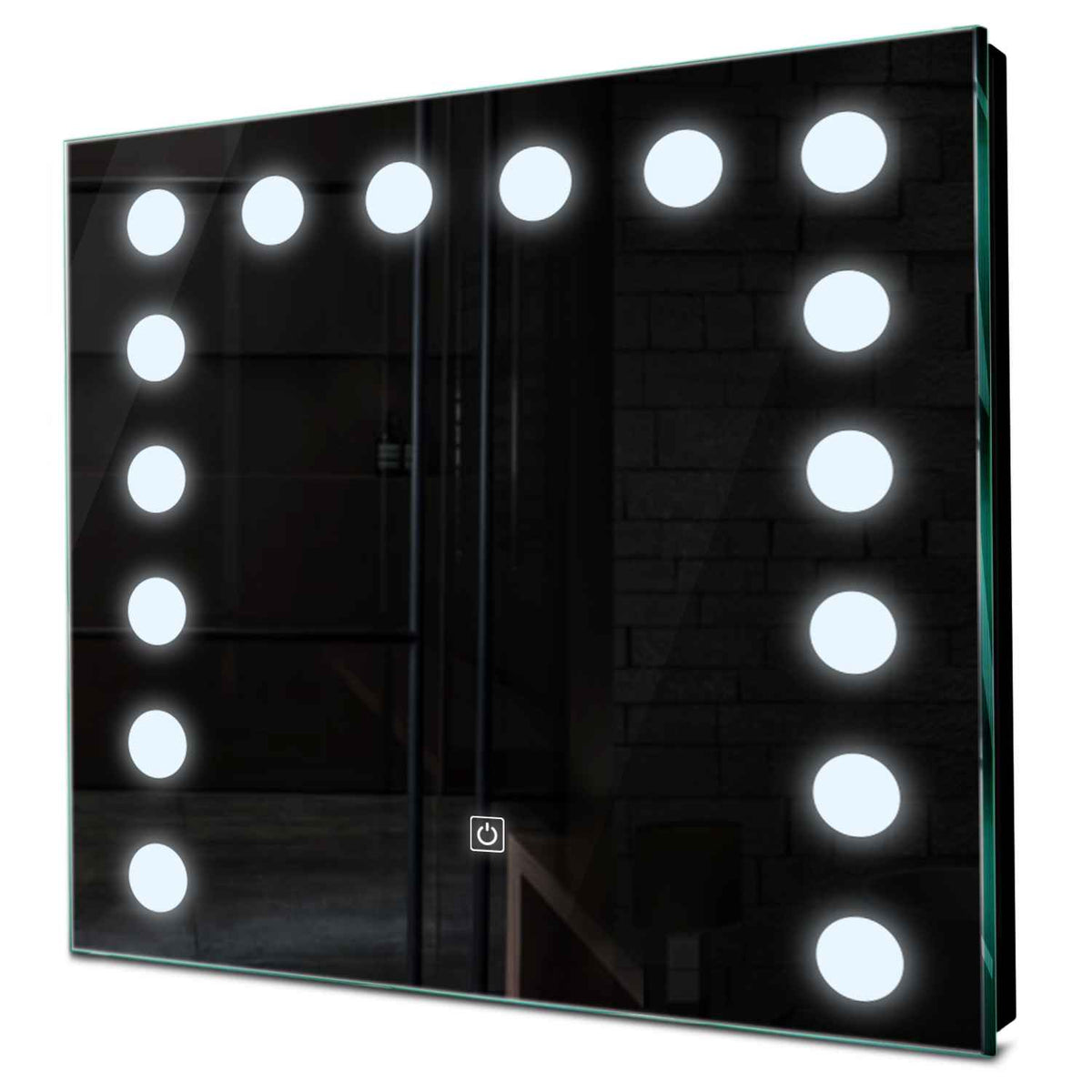 Oglinda LED patrata cu lumina LED rece Gama Salono Model 6 cu buton touch - Reyze