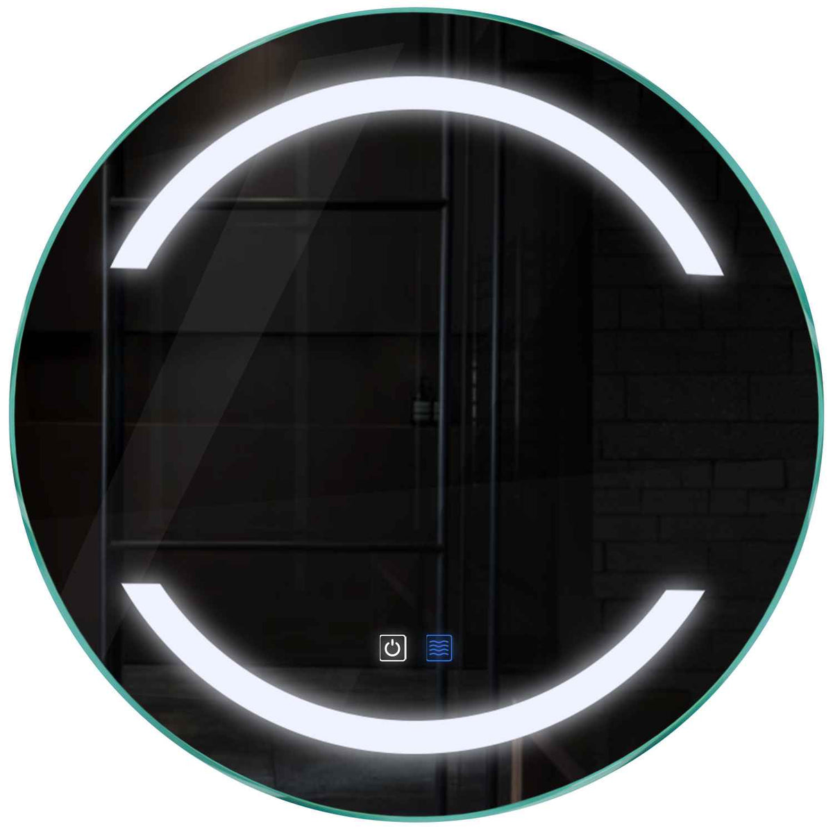 Oglinda LED rotunda cu lumina LED rece Gama Salono Model 4 cu butoane touch si dezaburire - Reyze