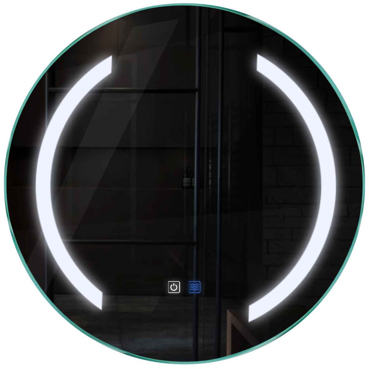 Oglinda LED rotunda cu lumina LED rece Gama Salono Model 5 cu butoane touch si dezaburire - Reyze