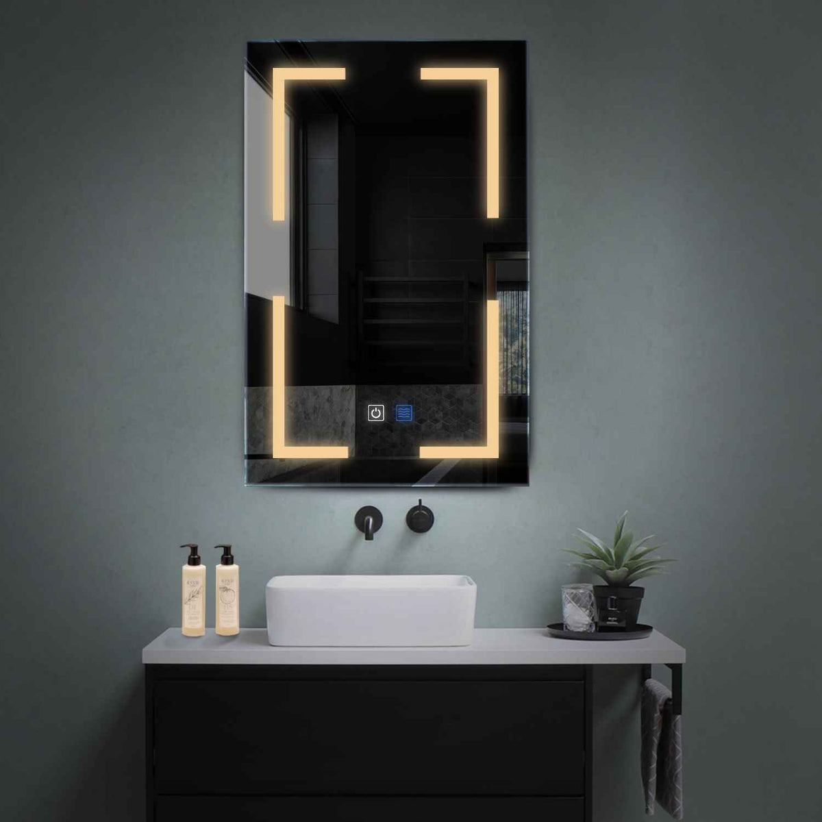 Oglinda LED Verticala, Touch LED, Dimare, Dezaburire, LED 3000K Cald - Gama Salono Model 2