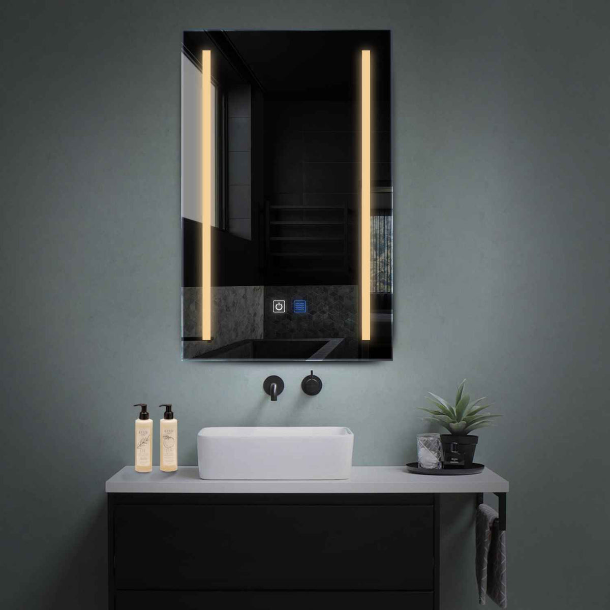 Oglinda LED Verticala, Touch LED, Dimare, Dezaburire, LED 3000K Cald - Gama Salono Model 5