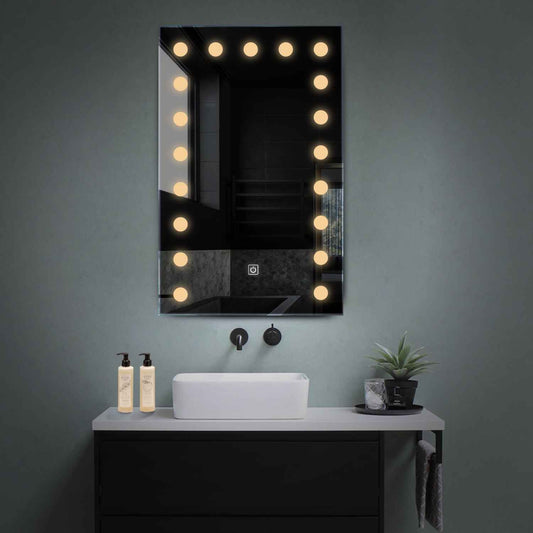 Oglinda LED verticala cu lumina LED calda Gama Salono Model 6 cu buton touch - Reyze