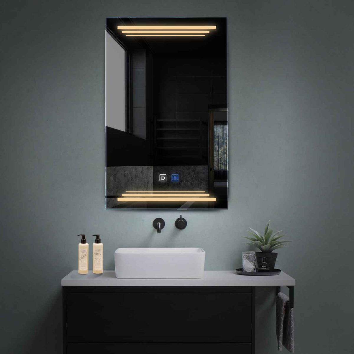 Oglinda LED Verticala, Touch LED, Dimare, Dezaburire, LED 3000K Cald - Gama Salono Model 7