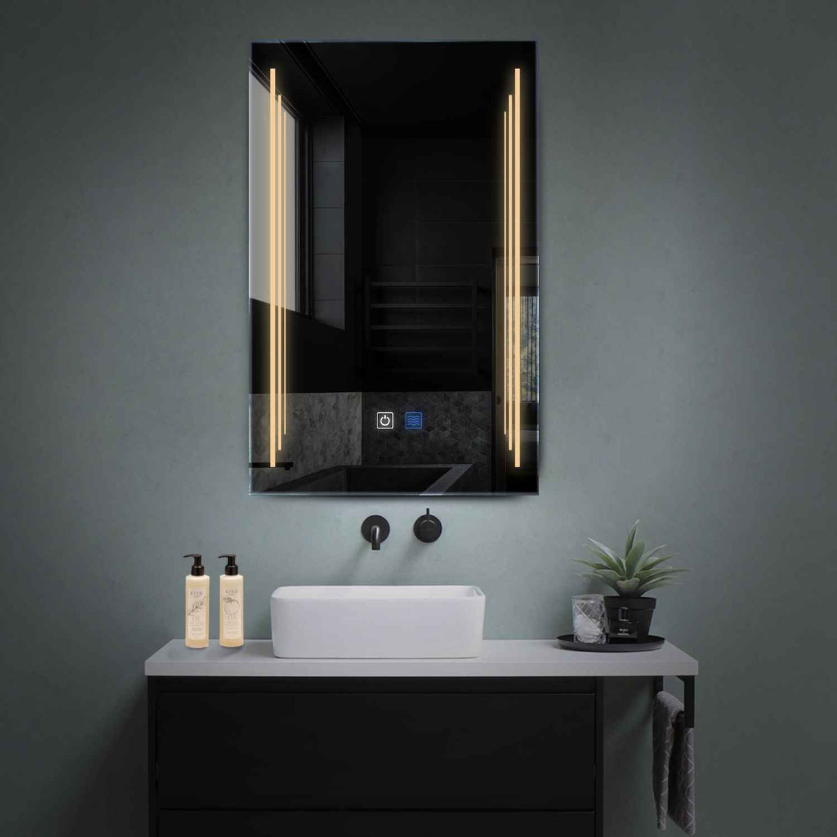 Oglinda LED Verticala, Touch LED, Dimare, Dezaburire, LED 3000K Cald - Gama Salono Model 8