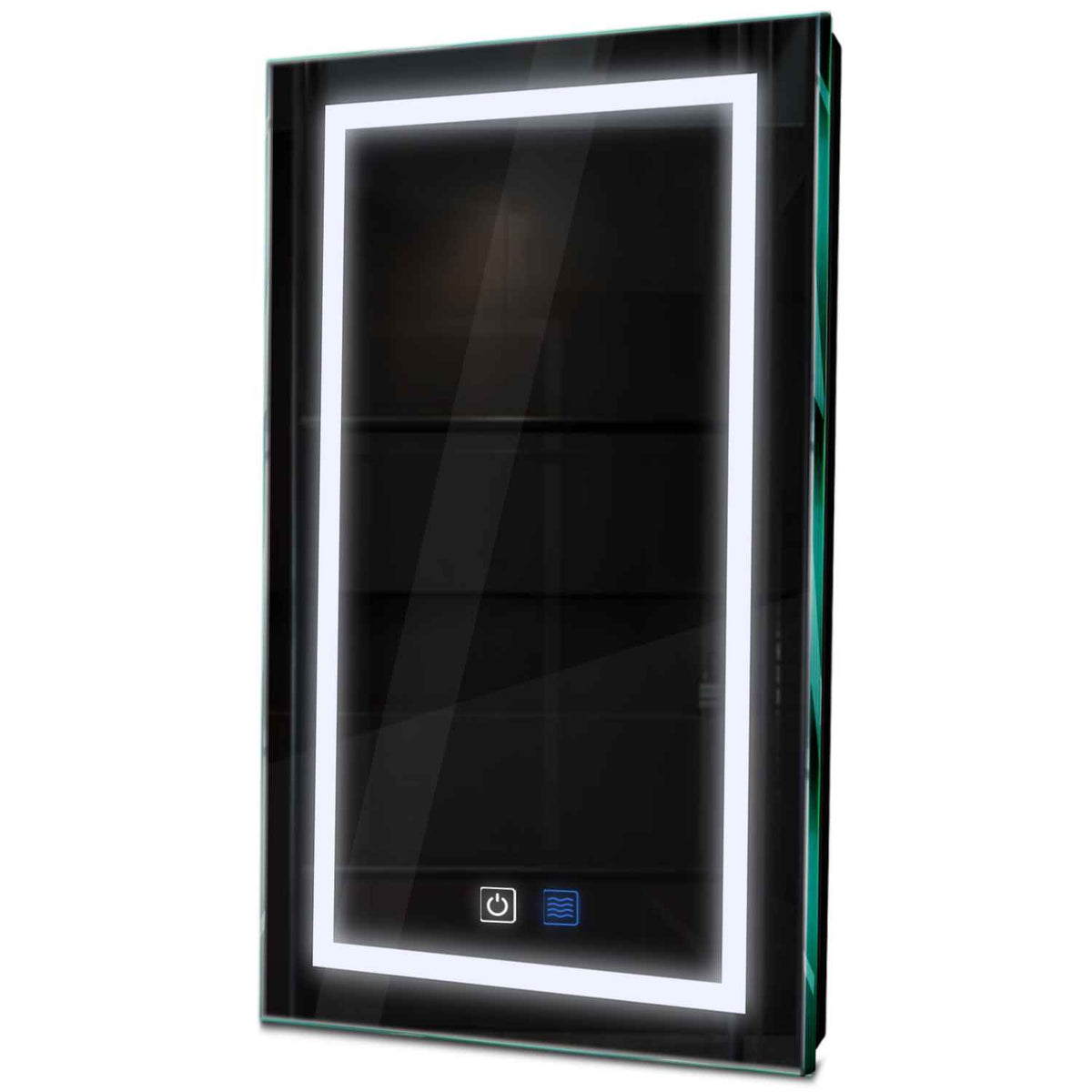 Oglinda LED verticala cu lumina LED rece Gama Salono Model 1 cu butoane touch si dezaburire - Reyze