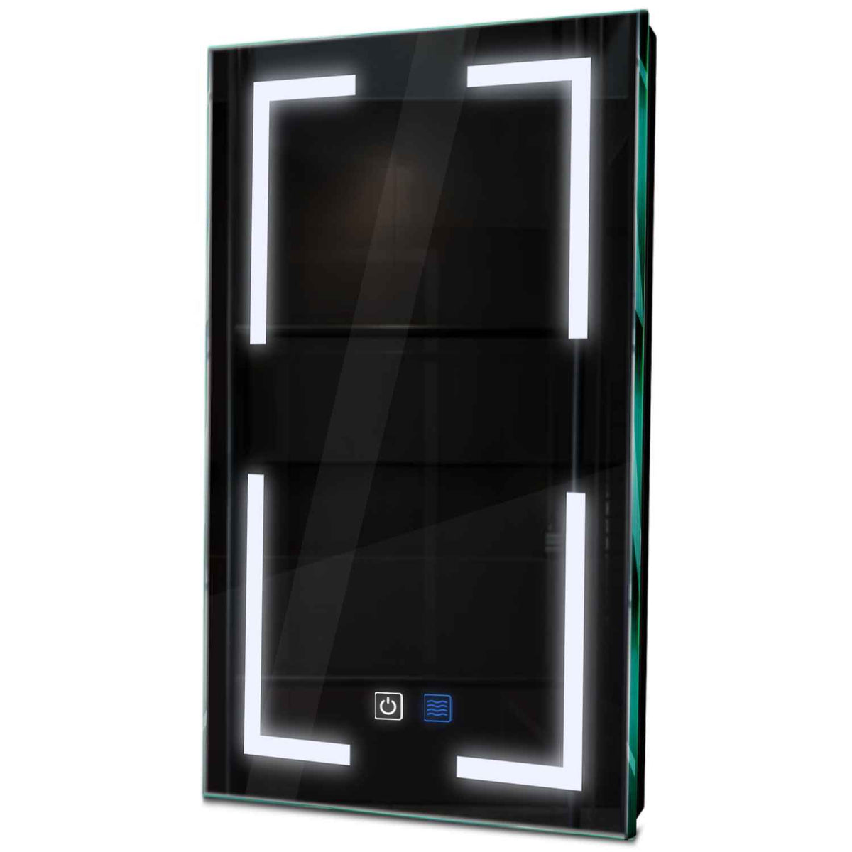 Oglinda LED verticala cu lumina LED rece Gama Salono Model 2 cu butoane touch si dezaburire - Reyze