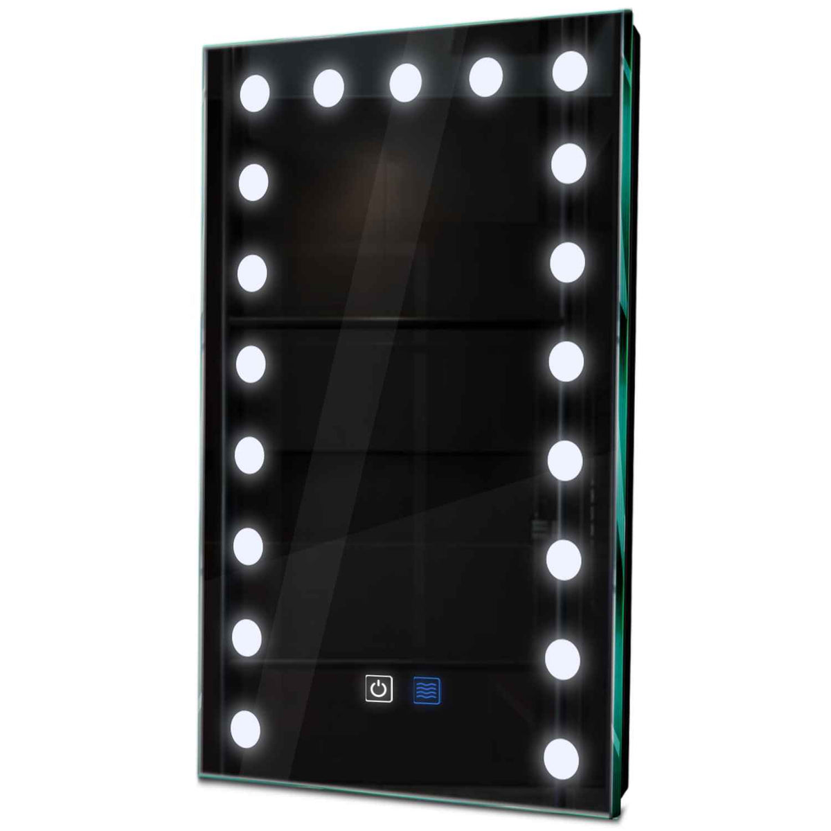 Oglinda LED verticala cu lumina LED rece Gama Salono Model 6 cu butoane touch si dezaburire - Reyze
