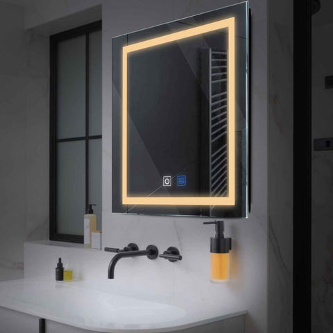 Oglinda LED Patrata, Touch LED, Dimare, Dezaburire, LED 3000K Cald - Gama Salono Model 1