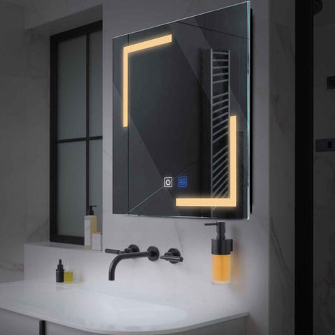 Oglinda LED Patrata, Touch LED, Dimare, Dezaburire, LED 3000K Cald - Gama Salono Model 3