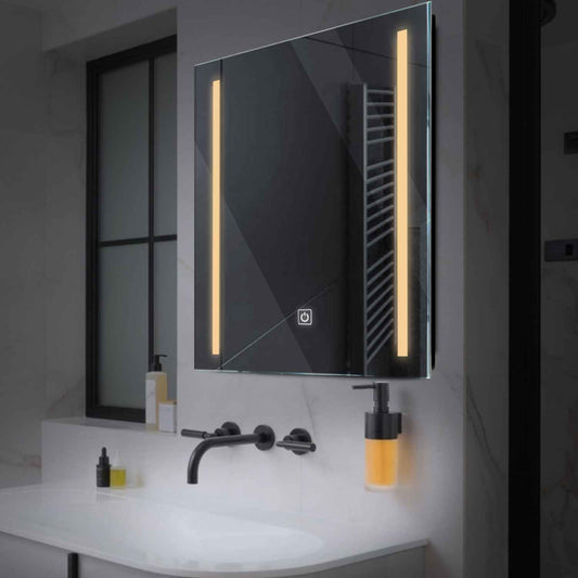 Oglinda LED Patrata, Touch LED, Dimare, LED 3000K Cald - Gama Salono Model 5
