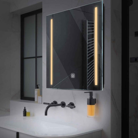 Oglinda LED Patrata, Touch LED, Dimare, LED 3000K Cald - Gama Salono Model 5