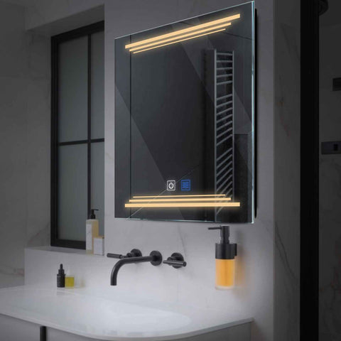 Oglinda LED Patrata, Touch LED, Dimare, Dezaburire, LED 3000K Cald - Gama Salono Model 7