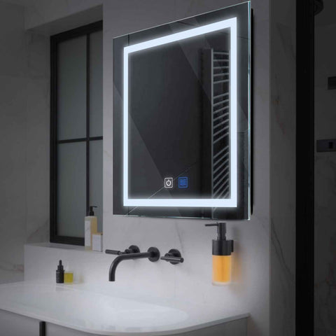 Oglinda LED Patrata, Touch LED, Dimare, Dezaburire, LED 6000K Rece - Gama Salono Model 1