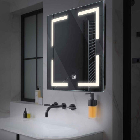 Oglinda LED Patrata, Touch LED, Dimare, LED 4000K Neutru - Gama Salono Model 2