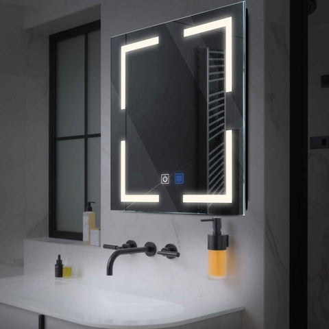 Oglinda LED Patrata, Touch LED, Dimare, Dezaburire, LED 4000K Neutru - Gama Salono Model 2