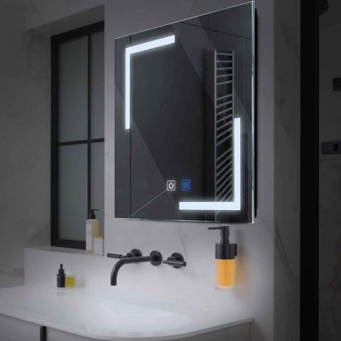Oglinda LED Patrata, Touch LED, Dimare, Dezaburire, LED 6000K Rece - Gama Salono Model 3