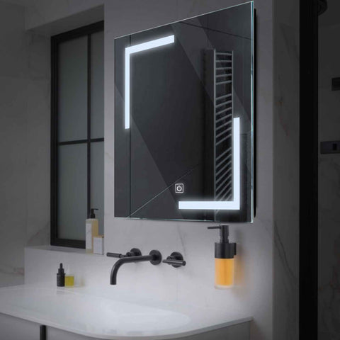 Oglinda LED Patrata, Touch LED, Dimare, LED 6000K Rece - Gama Salono Model 3