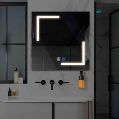 Oglinda LED Patrata, Touch LED, Dimare, Dezaburire, LED 4000K Neutru - Gama Salono Model 3