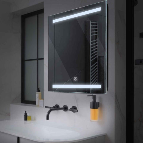 Oglinda LED Patrata, Touch LED, Dimare, LED 6000K Rece - Gama Salono Model 4