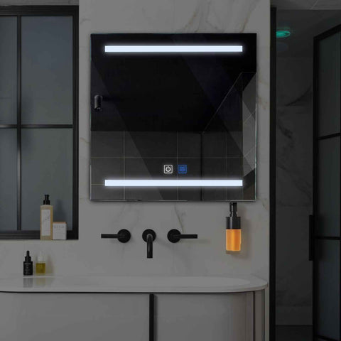 Oglinda LED Patrata, Touch LED, Dimare, Dezaburire, LED 6000K Rece - Gama Salono Model 4