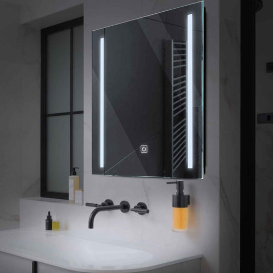 Oglinda LED Patrata, Touch LED, Dimare, LED 6000K Rece - Gama Salono Model 5