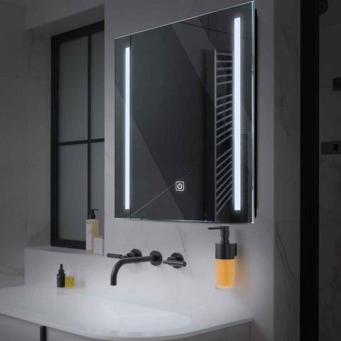Oglinda LED Patrata, Touch LED, Dimare, LED 6000K Rece - Gama Salono Model 5