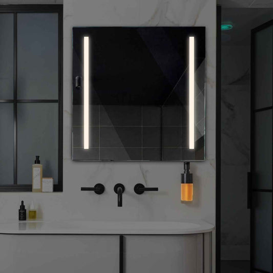 Oglinda LED patrata cu lumina LED neutra Gama Salono Model 5 fara butoane - Reyze