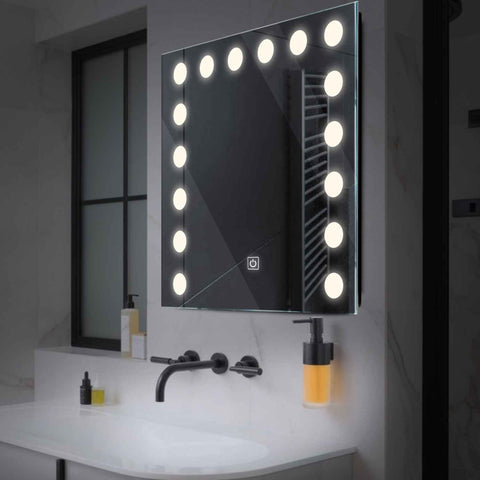 Oglinda LED Patrata, Touch LED, Dimare, LED 4000K Neutru - Gama Salono Model 6