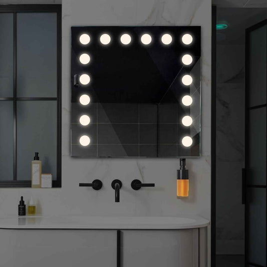 Oglinda LED patrata cu lumina LED neutra Gama Salono Model 6 fara butoane - Reyze