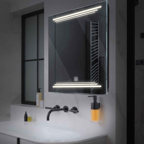 Oglinda LED Patrata, Touch LED, Dimare, LED 4000K Neutru - Gama Salono Model 7