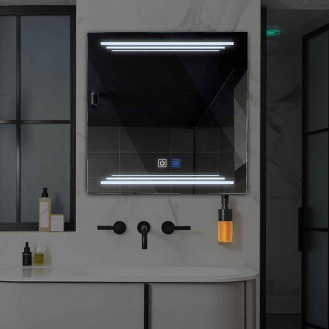Oglinda LED Patrata, Touch LED, Dimare, Dezaburire, LED 6000K Rece - Gama Salono Model 7