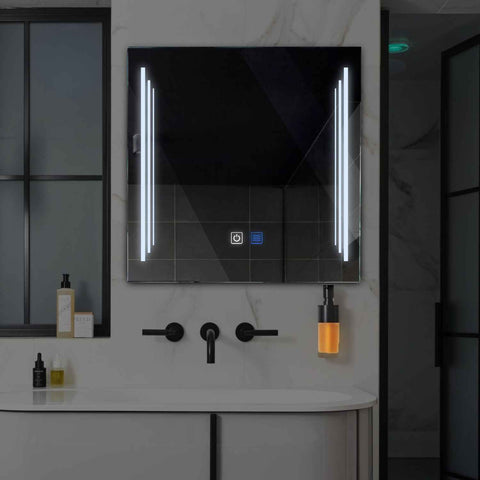 Oglinda LED Patrata, Touch LED, Dimare, Dezaburire, LED 6000K Rece - Gama Salono Model 8