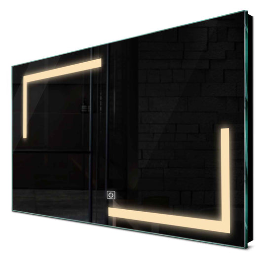 Oglinda LED orizontala cu lumina LED calda Gama Salono Model 3 cu buton touch - Reyze