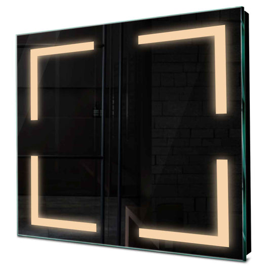 Oglinda LED patrata cu lumina LED calda Gama Salono Model 2 fara butoane - Reyze