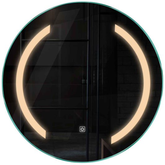Oglinda LED rotunda cu lumina LED calda Gama Salono Model 5 cu buton touch - Reyze
