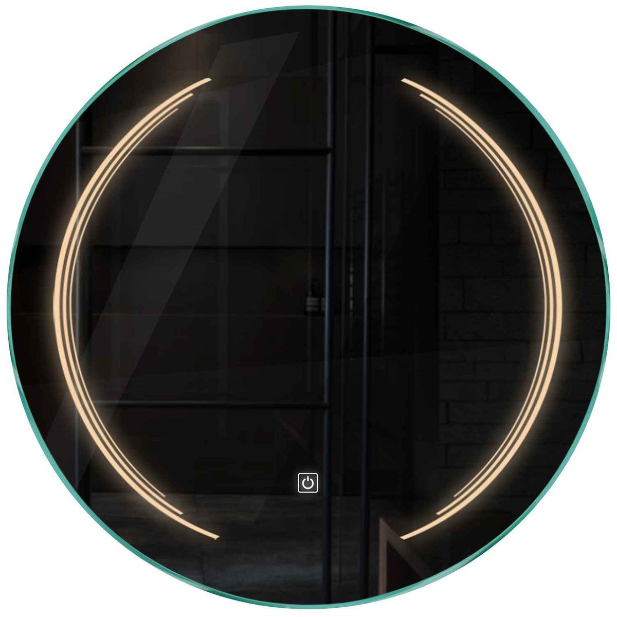 Oglinda LED rotunda cu lumina LED calda Gama Salono Model 8 cu buton touch - Reyze