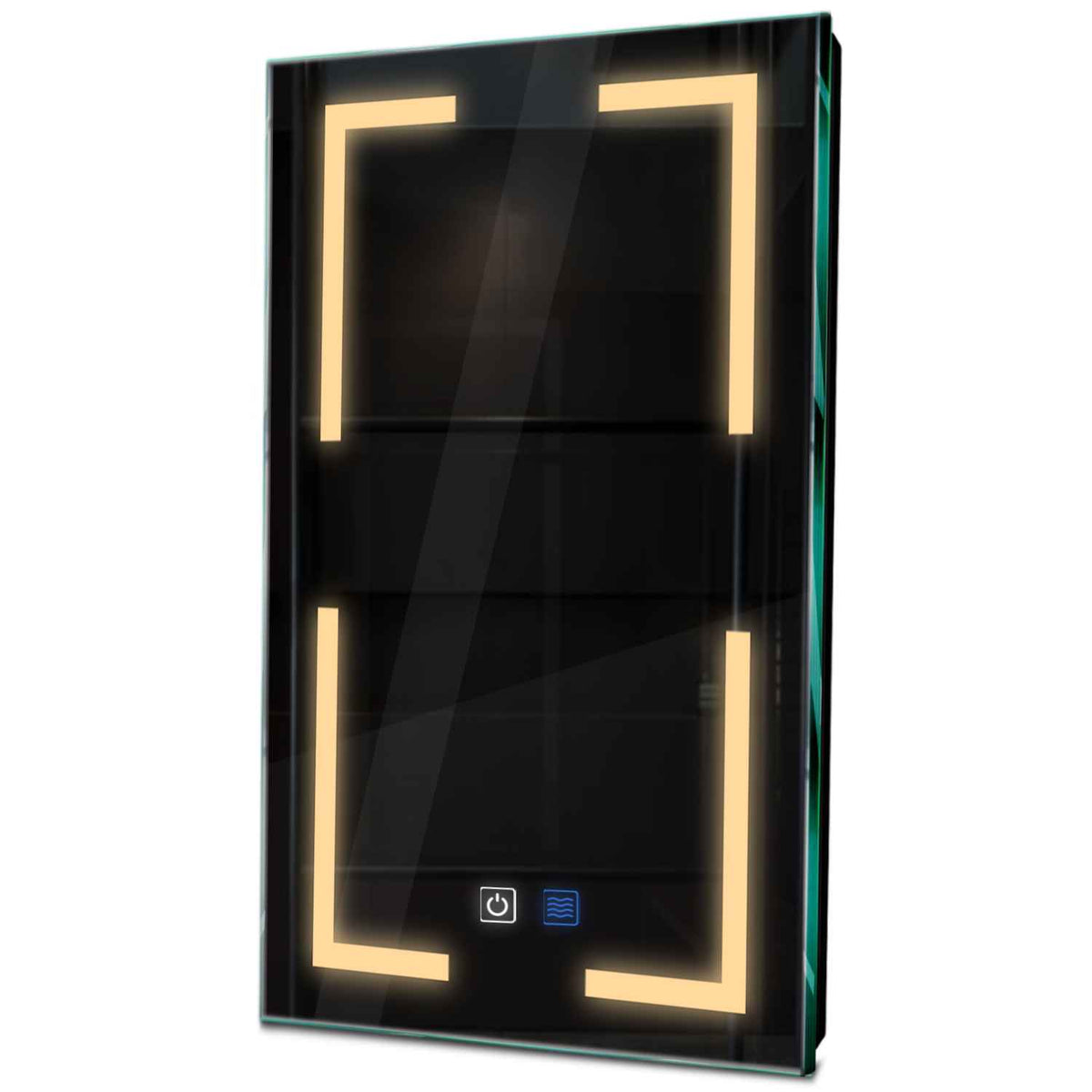 Oglinda LED verticala cu lumina LED calda Gama Salono Model 2 cu butoane touch si dezaburire - Reyze