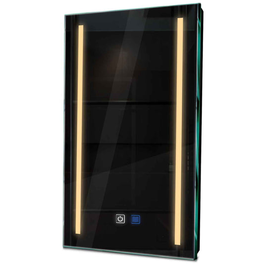 Oglinda LED verticala cu lumina LED calda Gama Salono Model 5 cu butoane touch si dezaburire - Reyze