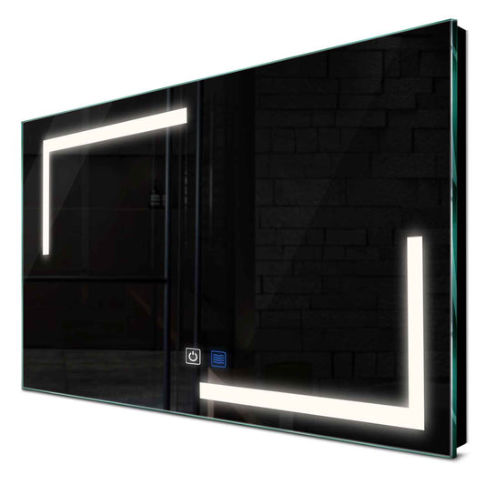 Oglinda LED orizontala cu lumina LED neutra Gama Salono Model 3 cu butoane touch si dezaburire - Reyze
