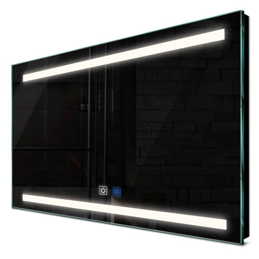 Oglinda LED orizontala cu lumina LED neutra Gama Salono Model 4 cu butoane touch si dezaburire - Reyze
