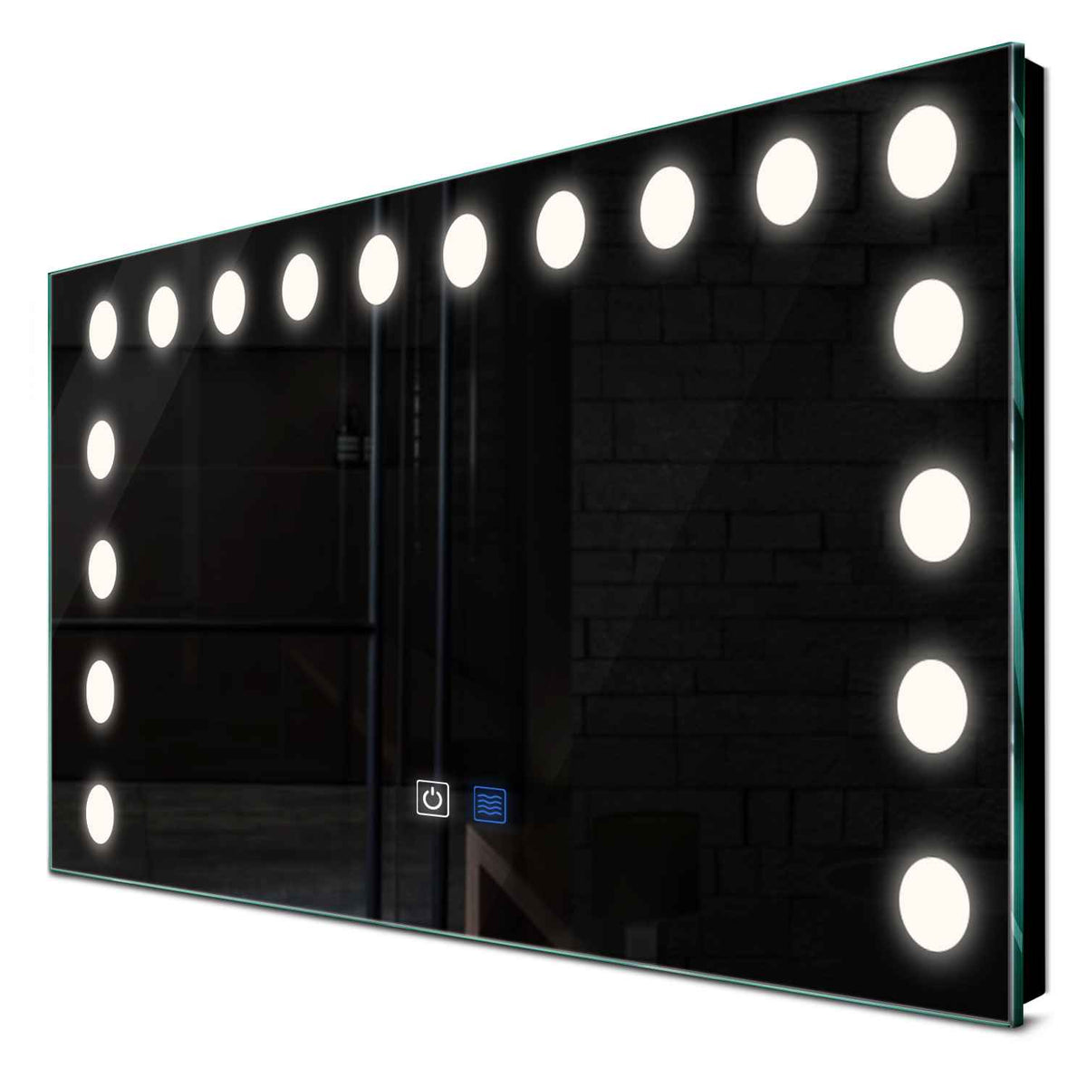 Oglinda LED orizontala cu lumina LED neutra Gama Salono Model 6 cu butoane touch si dezaburire - Reyze